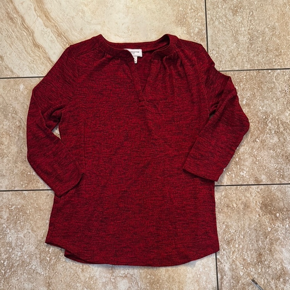 Liz Claiborne Red 3/4 Sleeve Blouse